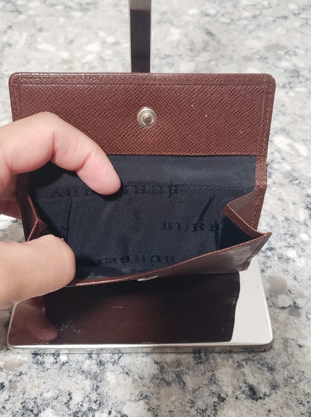 Burberry 5 Ring Key Holder Card Case Leather Wallet